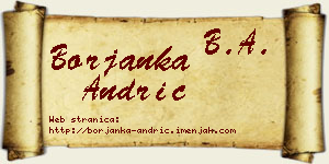 Borjanka Andrić vizit kartica